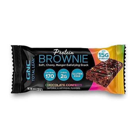Total Lean Brownie Proteico – Chocolate Confetti (12 unidades) | 100% Proteína | 12g por Brownie - GNC