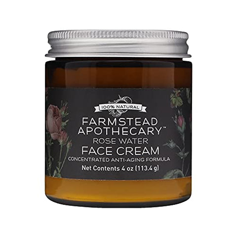 Creme Facial de Água de Rosas Anti-Envelhecimento 100% Natural Farmstead Apothecary 120ml