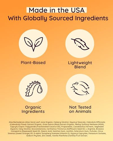 Mindfully Natural - Creme de Calêndula com Aloe Vera Orgânica – Creme de Calêndula para Rosto e Corpo – Loção Infantil Pós-Sol para Alívio de Queimaduras Solares e Condições Leves da Pele (Leve…)