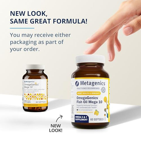 OmegaGenics Mega 10 – 330 mg EPA | Ômega 3 de alta potência | 60 cápsulas - Metagenics