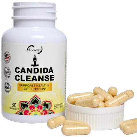 EOCUTE - Candida Cleanse 120 Cápsulas – Gut: Limpeza eficaz para o seu organismo