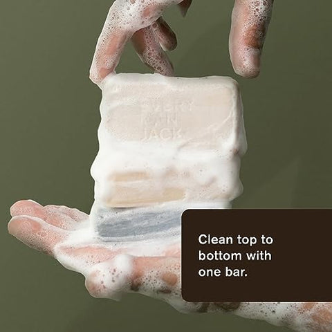 Sabonete em Barra para Corpo e Cabelo Amber Sandalwood com Manteiga de Karité, Aloe Vera e Glicerina para Limpar, Hidratar e Suavizar a Pele – Naturalmente Derivado, Zero Danos – 100g - Every Man Jack