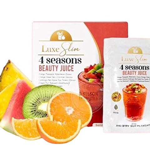 4 SEASONS Beauty Juice – Suco de Beleza, 21g x 10 Sachês, 10 Unidades (Pacote de 1) - Luxe Slim