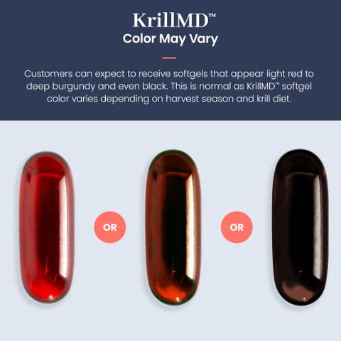 KrillMD – Óleo de Krill Antártico Omega 3 com Astaxantina, EPA, DHA | 2X Mais Eficaz que Óleo de Peixe | 60 Softgels (2-Pack) - 1MD Nutrition