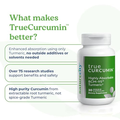 NatureCity - Suplemento de Curcumina Verdadeira | Cápsulas de Curcuma 500mg | Aumento de Absorção de até 700%% (90 Dias de Fornecimento) | Suporte para Articulações