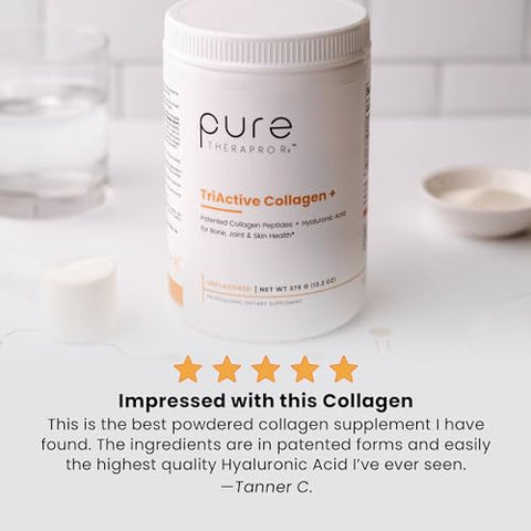 TriActive Collagen Plus – Pó de Colágeno para Cabelo, Pele, Unhas e Ossos | 100g - Pure Therapro Rx