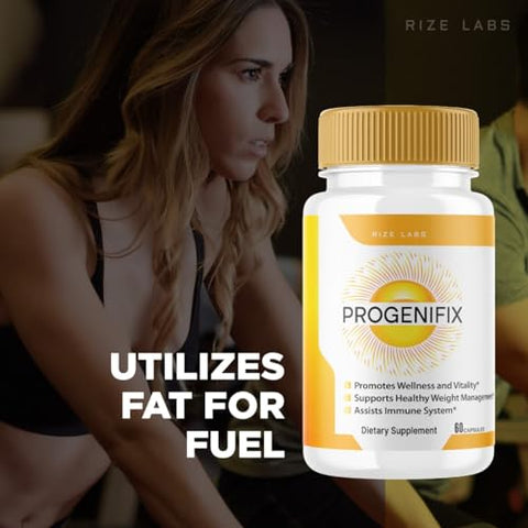 rize labs - (2 Pacotes) Progenifix – Suplemento para Perda de Peso, Cápsulas para Bem-Estar Total, Estilo de Vida Saudável para uma Vida Mais Feliz, Avaliações Progenifix (120 Cápsulas)