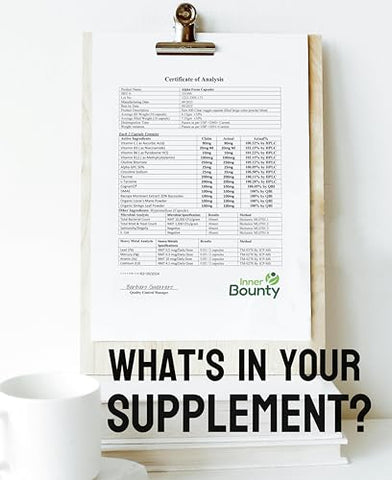 Inner Bounty - Focus Suplemento Cérebro 14 em 1 com Lion’s Mane, Alpha GPC Colina, Vitamina C – 60 cápsulas