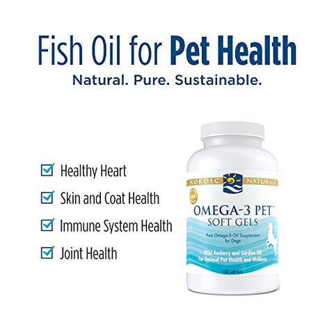 Omega-3 Pet – 180 Soft Gels – 330 mg – Óleo de Peixe para Cães com EPA - Nordic Naturals