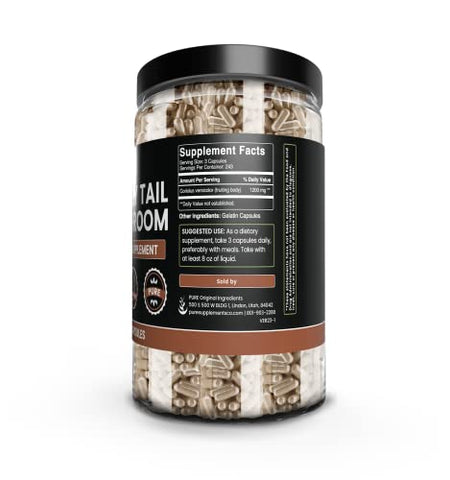 PURE ORIGINAL INGREDIENTS - Turkey Tail Mushroom Puro Original (730 Cápsulas) – Ingredientes Puros, Verificados em Laboratório