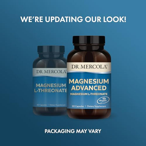 Magnésio Avançado, 30 Porções (90 Cápsulas), Suplemento Alimentar, Magnésio L-Treonato, Não-OGM - Dr. Mercola