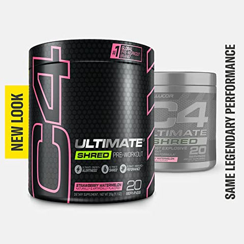 C4 Ultimate Shred – Pó Pré-Treino para Homens | Fórmula Avançada | Energia Explosiva | Queima de Gordura | 300g - Cellucor