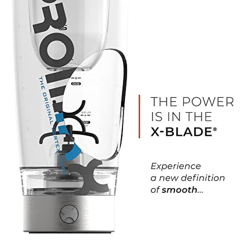 Pro Shaker Bottle (Edição iX-R) | Recarregável, Potente para Batidas de Proteína Suaves | Inclui Armazenamento de Suplementos – Livre de BPA | Copo de 600ml (Prata Azul/Cinza) - Promixx