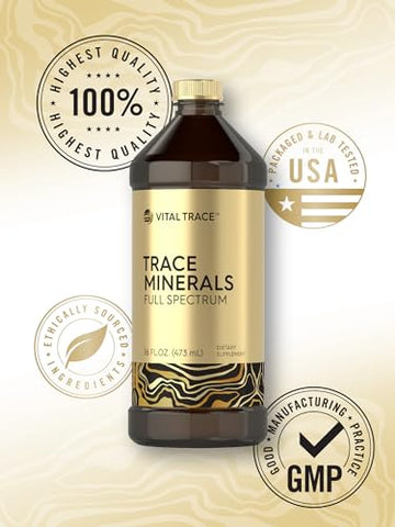 Trace Mineral Drops | 473 ml | Suplemento de Minerais de Espectro Completo | Vegetariano, Livre de Transgênicos e Glúten | por Vital Trace - Carlyle