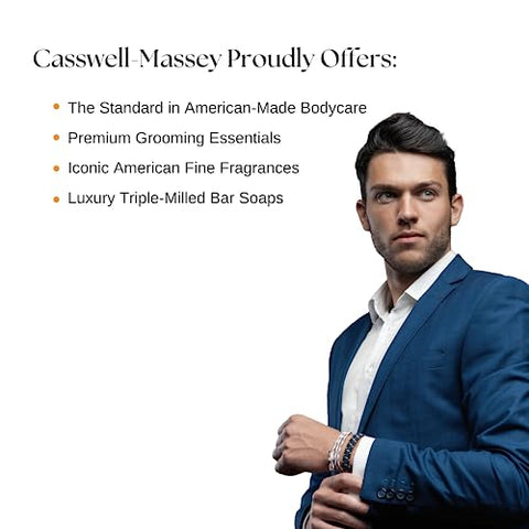 Sabonete em Barra Castile Caswell-Massey, Gel de Banho Masculino, Sabonete Líquido para as Mãos e Rosto, Sabonete Natural Hidratante para o Corpo no Banho ou Chuveiro, Sândalo em Grão, Sândalo Centenário