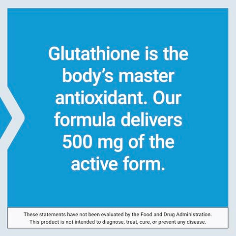 Glutationa 500 mg – Cápsulas de Glutationa, Suplemento Antioxidante, Estresse Oxidativo, Forma Reduzida Ativa – Sem Glúten, Não-OGM, Vegetariano – 60 Cápsulas - Life Extension