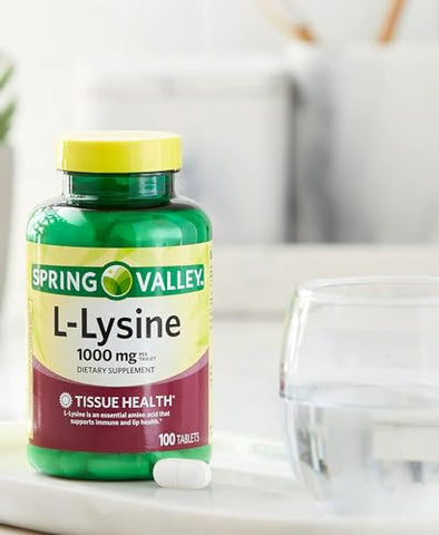 Generic - Lysine 1000mg | 100 Comprimidos | Suporte para Pele, Sistema Imunológico e Produção de Colágeno | Livre de Glúten | Suplemento Nutricional de Aminoácidos L-Lisina para