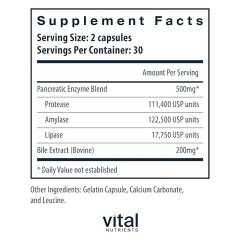 Pancreatin – Enzima Digestiva de Alta Qualidade - Vital Nutrients