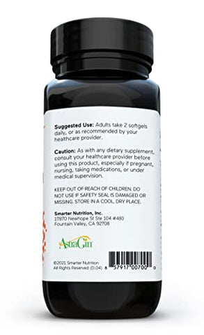 SMARTERNUTRITION - Smarter Nutrition Curcumin Softgels – Potente | 60 Cápsulas | 500mg | Antioxidante Natural
