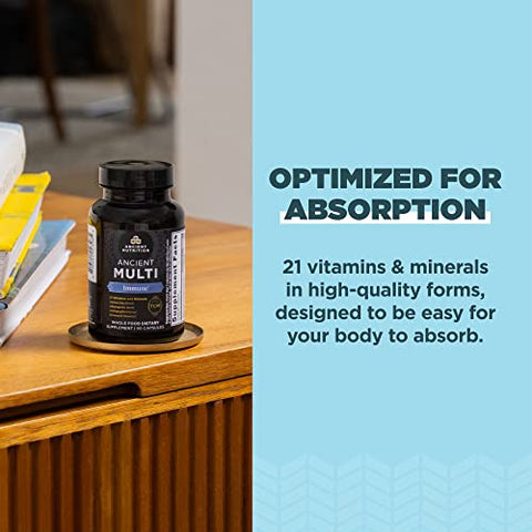 Multivitamínico para Suporte Imunológico, Imunidade, 21 Vitaminas e Minerais com Vitamina D | Ancient Nutrition - Ancient Nutrition