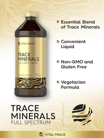 Trace Mineral Drops | 473 ml | Suplemento de Minerais de Espectro Completo | Vegetariano, Livre de Transgênicos e Glúten | por Vital Trace - Carlyle