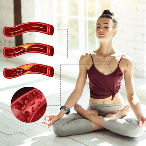 Generic - Pulseira JOSFIT 2024 Atualizada, Braceletes JOSFIT para Desintoxicação, Pulseira de Titânio Lympunclog, Bracelete Ajustável de Titânio para Mulheres e Homens, Rosa Preto 2 PCS