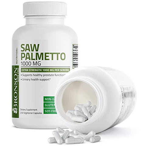 Saw Palmetto 1000 MG por Porção Extra Forte – Suporte à Saúde da Próstata – 100% Natural - Bronson