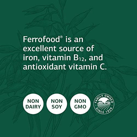 Standard Process Inc. - Standard Process Ferrofood – Antioxidante de Alimentos Integrais, Sangue e Hemoglobina Saudáveis com Cyanocobalamin, Acerola, Shiitake, Farelo de Arroz, Cenoura Orgânica, Alfafa, Musgo Espanhol – 40g