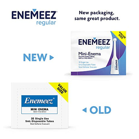 Enemeez Plus - Enemeez Regular 283mg Docusate Sodium Mini Enema – Alívio da Constipação, 35 Unidades (ENE00040)