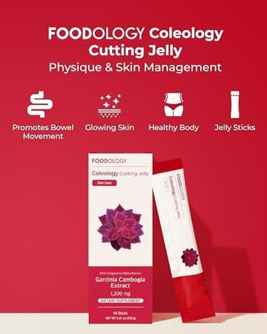 Coleology Gelatina Redutora (10 Dias) – Garcinia Cambogia (HCA) Sticks de Gelatina. Sabor Romã. Sementes de Chia, Colágeno - FOODOLOGY