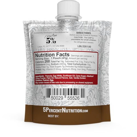 5% Nutrition - Rich Piana 5%% Nutrition Snack Time | Shots de Proteína Prática | Sachês de Lanche Proteico | Proteína Real e Conveniente de Amendoim | 100% Natural