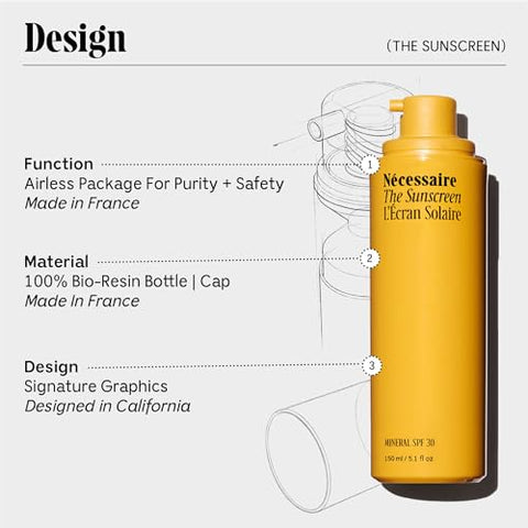Protetor Solar Mineral SPF 30 PA para o Corpo. Amplo Espectro. Óxido de Zinco, Ácido Hialurônico, Niacinamida. Hidrata. Protege contra Danos Solares e Envelhecimento Prematuro - Nécessaire