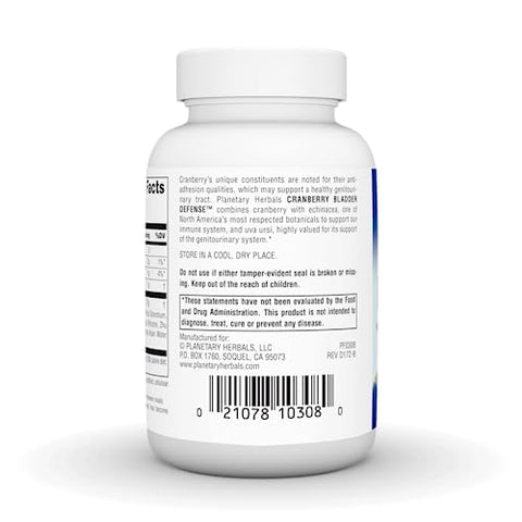 Cranberry Bladder Defense – Suporte à Saúde Genito-Urinária, 880 mg – 60 Comprimidos - Planetary Herbals