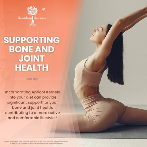 Nourishing Nutrients - Extrato de Sementes de Damasco Orgânicas – Núcleo Puro 500mg – Antioxidante, Apoio à Saúde das Articulações e Intestinal