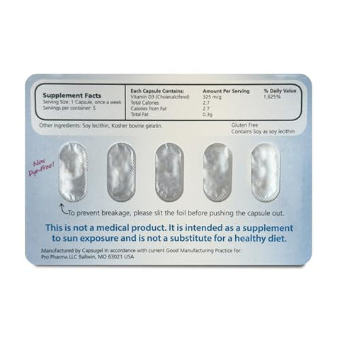 Maximum D3 - Caixa de 13.000 UI, 60 Cápsulas Total (12 Cartelas/Caixa x 5 Cápsulas por Cartela), Fornecimento de 60 Semanas [Embalagem Pode Variar]
