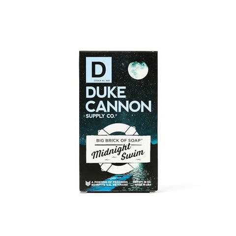 Duke Cannon Supply Co. - Duke Cannon Big Brick of Soap Midnight Swim – Sabonete Masculino de 283 g (Pack com 3) – Fragrância Aquática Refrescante com Notas Verdes