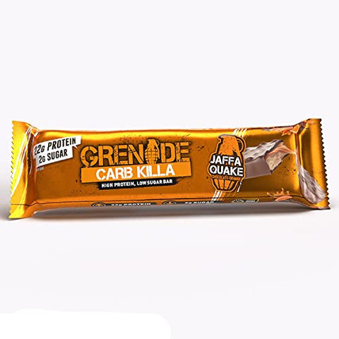 Carb Killa Bar – Caixa Jaffa Quake, 12 Unidades | Barras Proteicas - Grenade