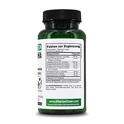 Siberian Green - Raiz de Ashwagandha Orgânica com Astragalus – 100g – Produto de Qualidade Superior