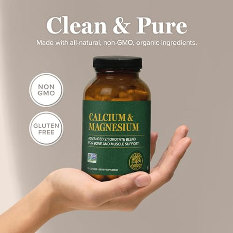 Global Healing Center - Global Healing – Cálcio e Magnésio Orotate – Suplemento para Fortalecimento Ósseo – Mulheres e Homens – Ajuda a Manter Dentes Fortes e Saúde Cardiovascular – Função Muscular Normal – 120 cápsulas