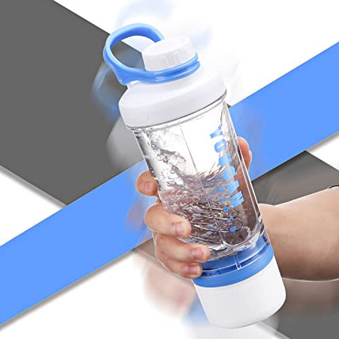 youcanplato - Garrafa de Proteína 600ml com Compartimento para Pó – Shaker para Shake de Proteína – Garrafa Pré-Treino – Mixer para Academia – Garrafa Esportiva – Feita com Tritan Livre de BPA, com Fio