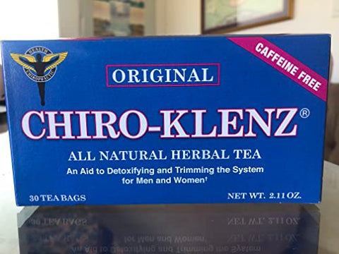 CHIRO-KLENZ - Chiro-Klenz Detox Tea – Chá Natural para Limpeza do Cólon, Alívio de Inchaço para Mulheres e Homens/Sem Açúcar, Cafeína ou Glúten