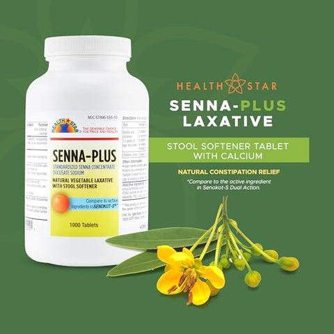 Health Star - Senna Plus Laxante Natural – Alívio Digestivo e Regularidade Intestinal | 30 comprimidos