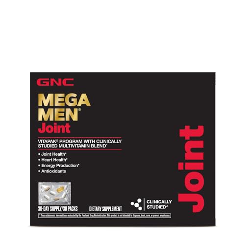 Mega Men Joint Vitapak | Suporte para Saúde das Articulações, Saúde do Coração, Produção de Energia e Antioxidantes | 30 Comprimidos - GNC