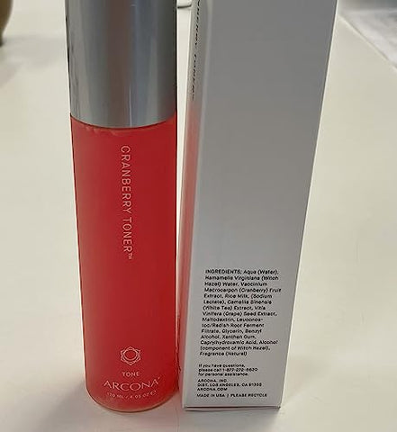 ARCONA - Arcona Tônico de Cranberry – Tônico de Arroz Processado a Frio, Clareador Facial 120 ml, Fabricado nos EUA