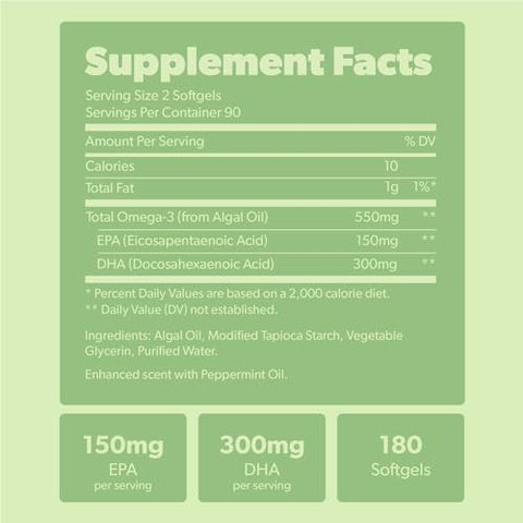 sapling - Suplemento Vegan Omega 3 – DHA à base de plantas | Ômega 3 Vegano – DHA Vegetal | Marca em destaque