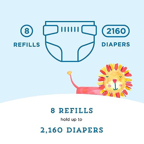 Amazon Brand – Mama Bear Recargas para Lixeira de Fraldas Diaper Genie, Sem Perfume, 1080 Unidades (4 Pacotes de 270 Unidades)