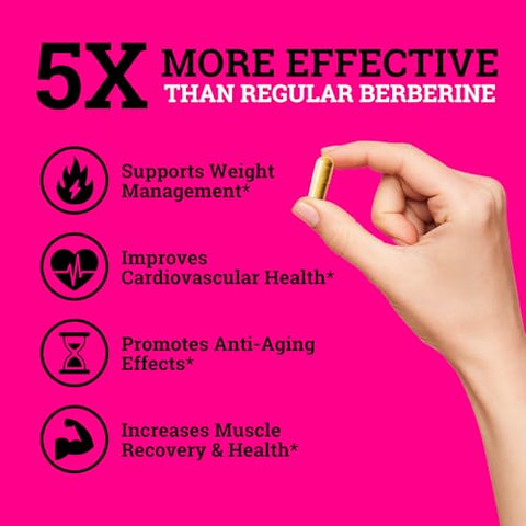 Suplemento de Dihidroberberina Black Forest 5X com Canela do Ceilão – Melhor Dihidroberberina com 5X mais eficácia do que o Berberina HCL regular