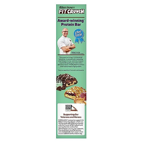 Fit Crunch - FITCRUNCH Barras de Proteína, Pack de Variedade Tamanho Lanche, Sem Glúten (18 Barras, Sabor Menta Chocolate Chip)