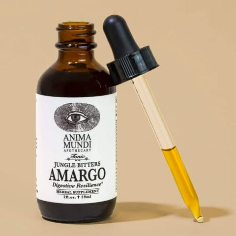 Anima Mundi Apothecary - Anima Mundi Amargo Digestive Bitters – Tônico Digestivo de Ervas – Bitters Digestivos para Limpeza – Gotas Líquidas para Limpeza e Desintoxicação do Fígado com Ingredientes Orgânicos (60ml)