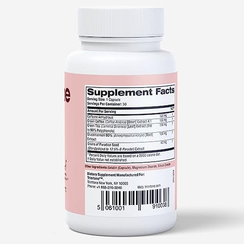 Pills – Fórmula de Gerenciamento de Peso Saudável para Mulheres, Complexo Estimulante de Humor – 30 Cápsulas – 1 Mês de Fornecimento - Trimtone